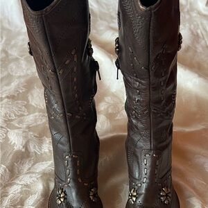 Brown Leather Western Boots